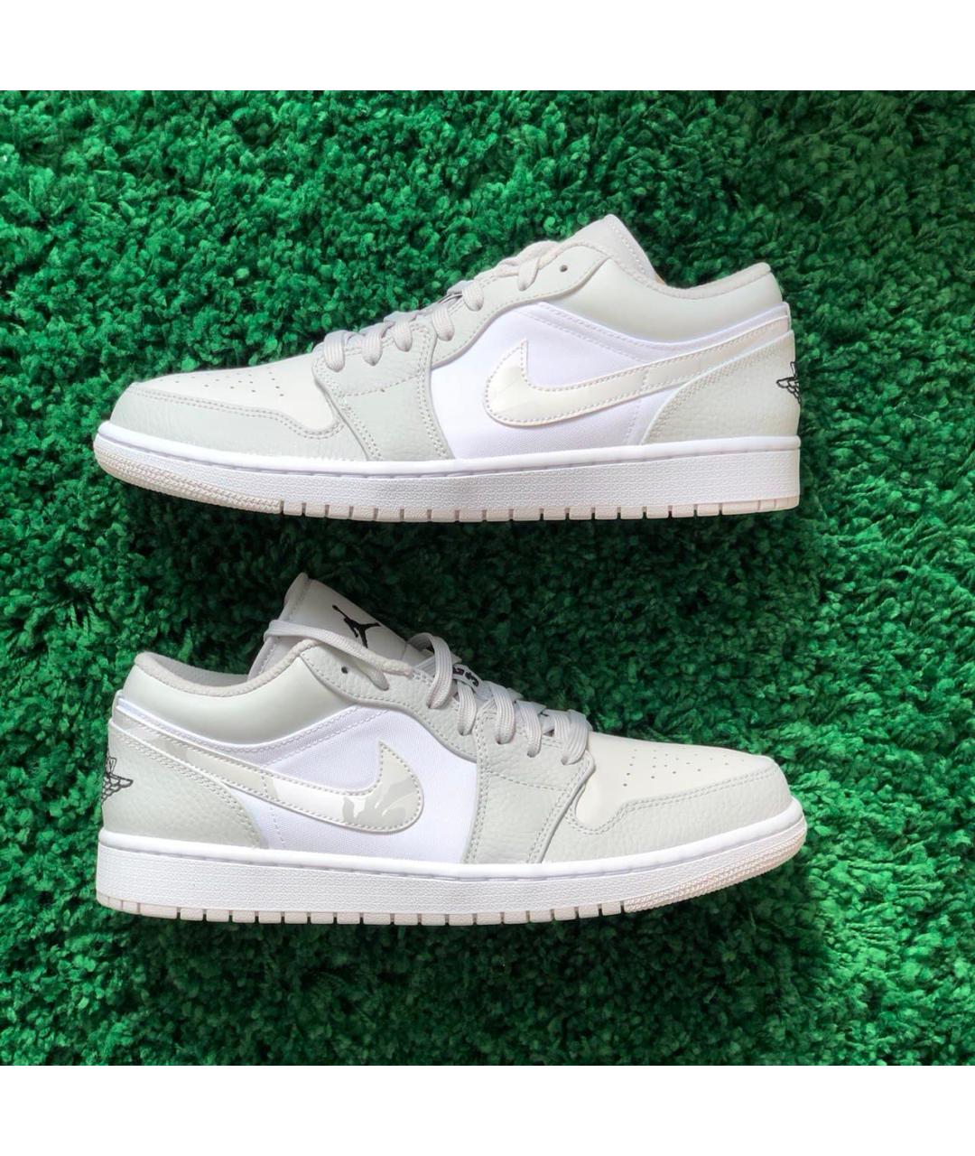 JORDAN Серебряные кожаные низкие кроссовки / кеды, фото 3