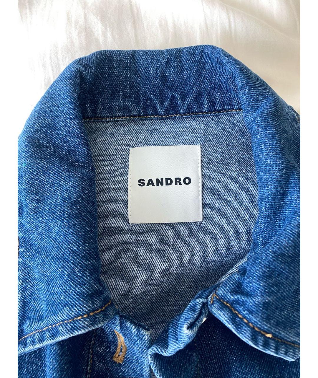 SANDRO Темно-синяя деним куртка, фото 4