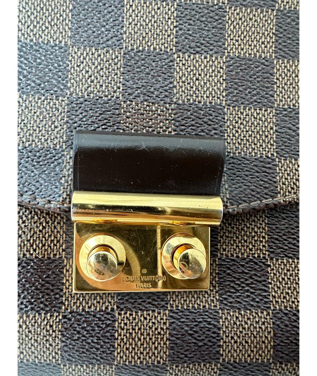 LOUIS VUITTON Коричневая кожаная сумка с короткими ручками, фото 5