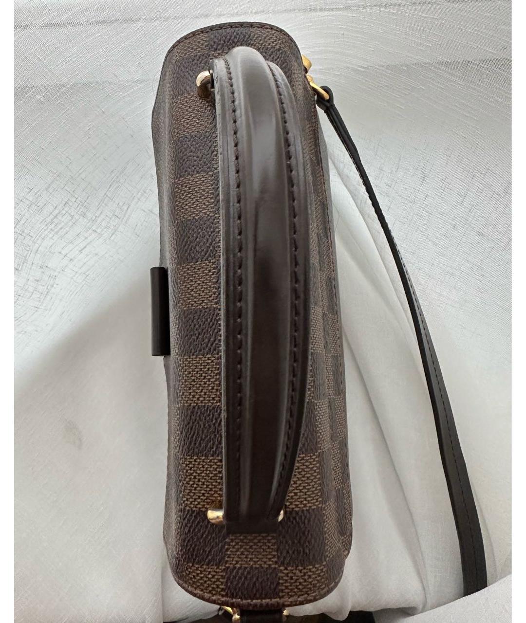 LOUIS VUITTON Коричневая кожаная сумка с короткими ручками, фото 7