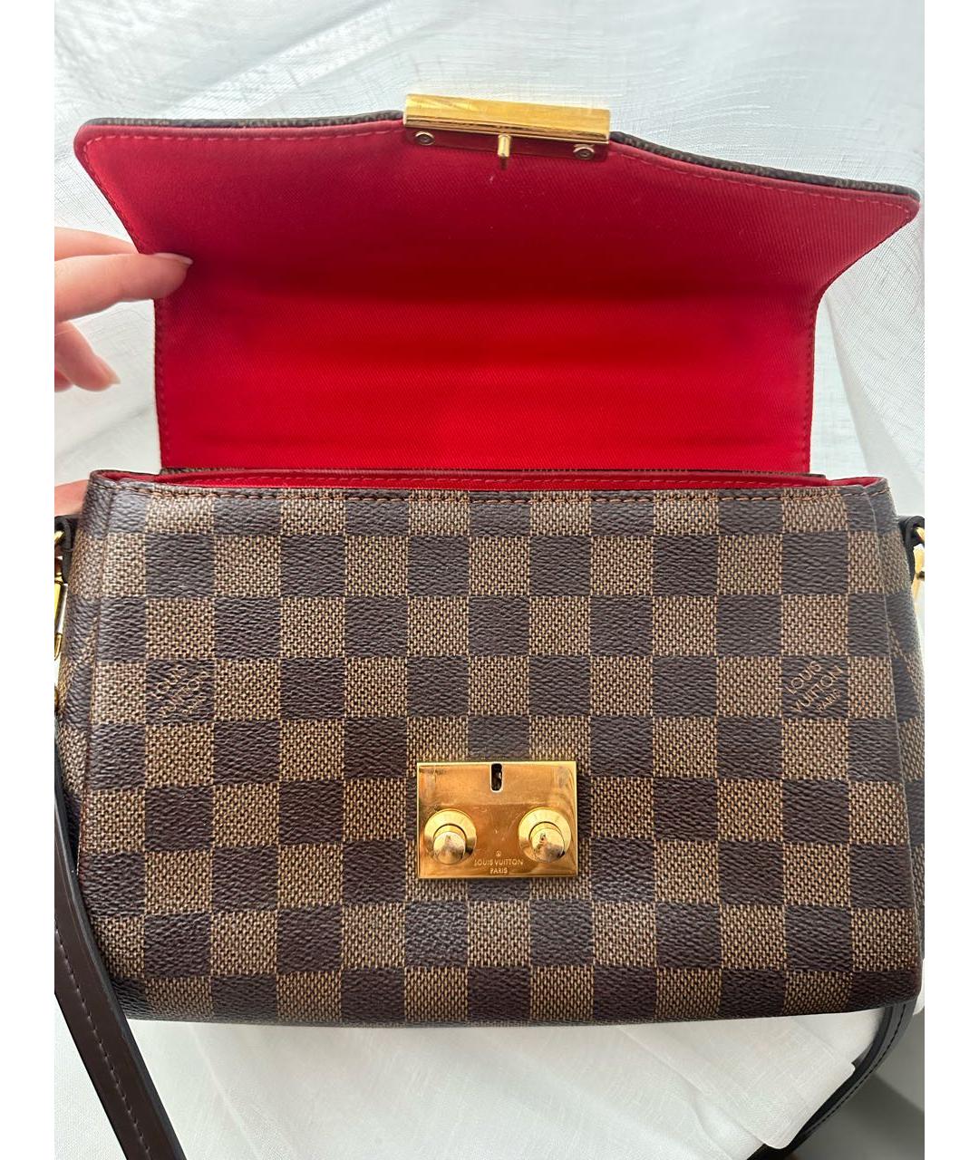 LOUIS VUITTON Коричневая кожаная сумка с короткими ручками, фото 4