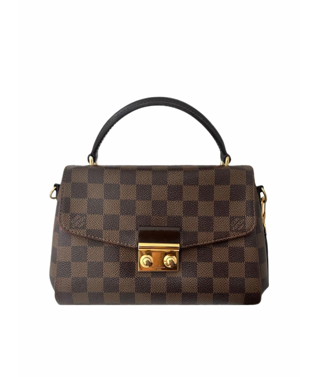 LOUIS VUITTON Коричневая кожаная сумка с короткими ручками, фото 1