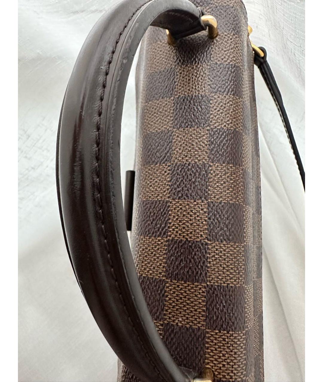 LOUIS VUITTON Коричневая кожаная сумка с короткими ручками, фото 6