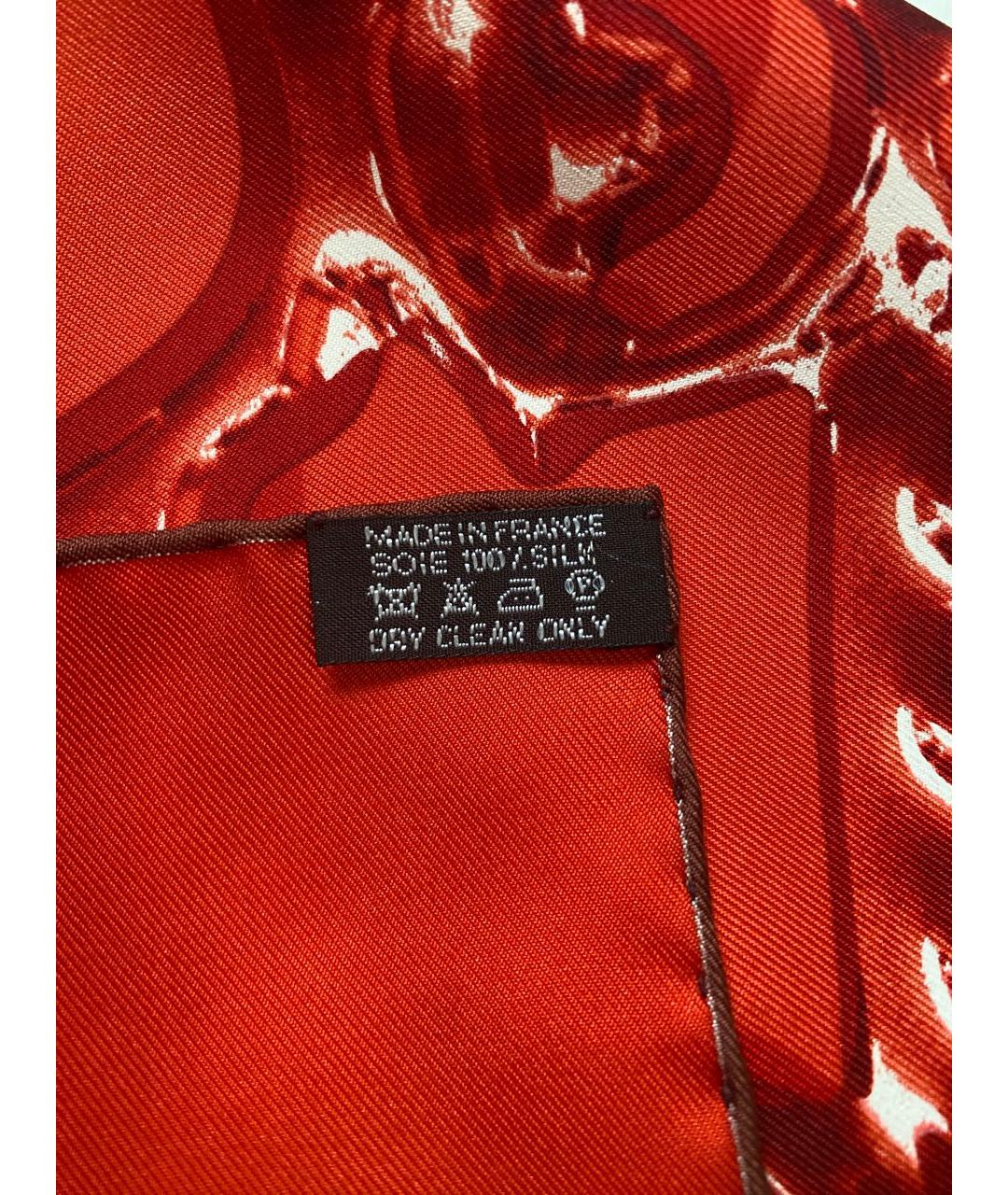 HERMES PRE-OWNED Красный шелковый платок, фото 5