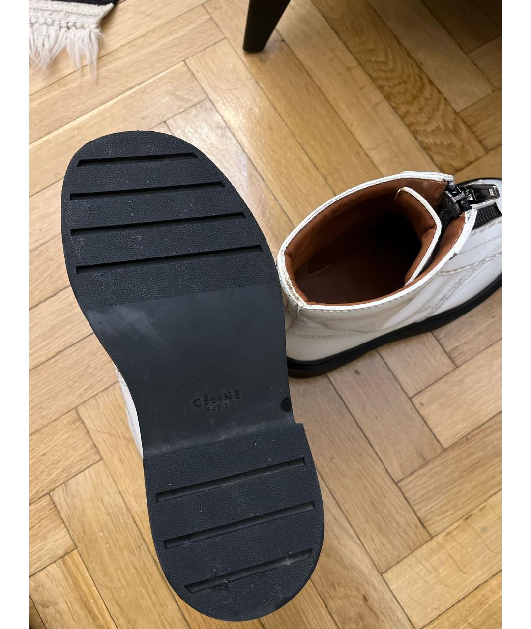 CELINE PRE-OWNED Белые ботинки из лакированной кожи, фото 6