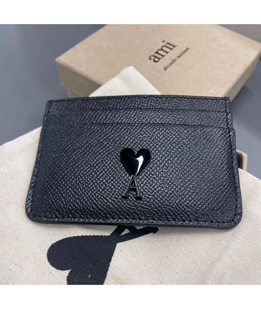 AMI Черный кожаный кардхолдер, фото 5