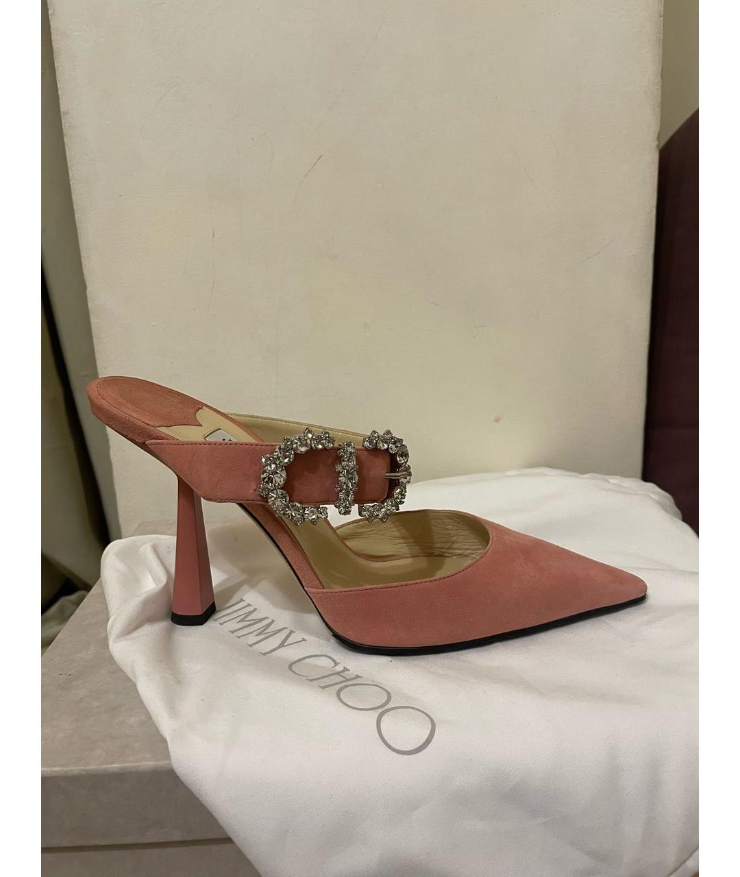 JIMMY CHOO Коралловые замшевые туфли, фото 7