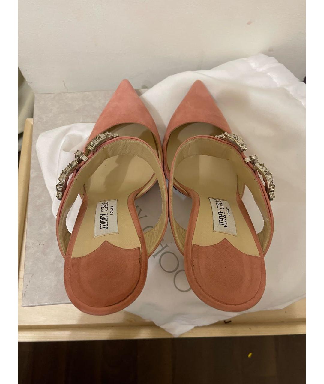 JIMMY CHOO Коралловые замшевые туфли, фото 3