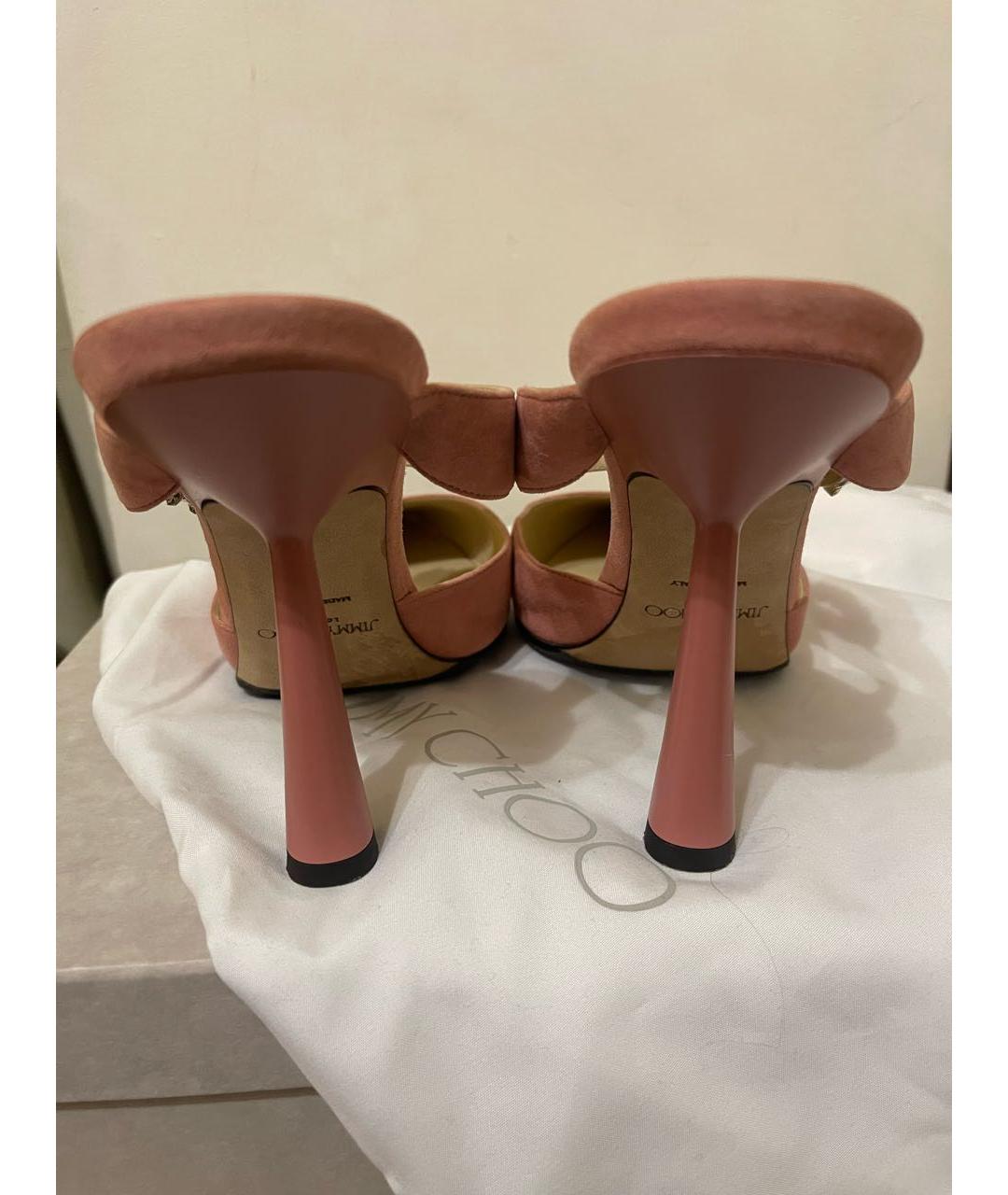 JIMMY CHOO Коралловые замшевые туфли, фото 4