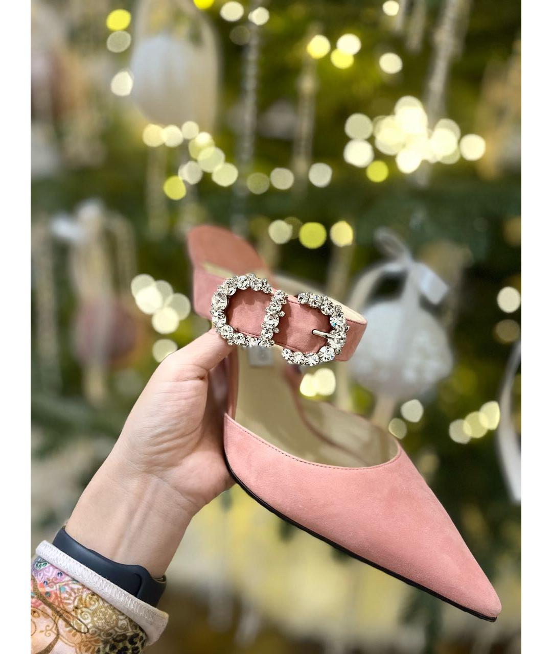 JIMMY CHOO Коралловые замшевые туфли, фото 5