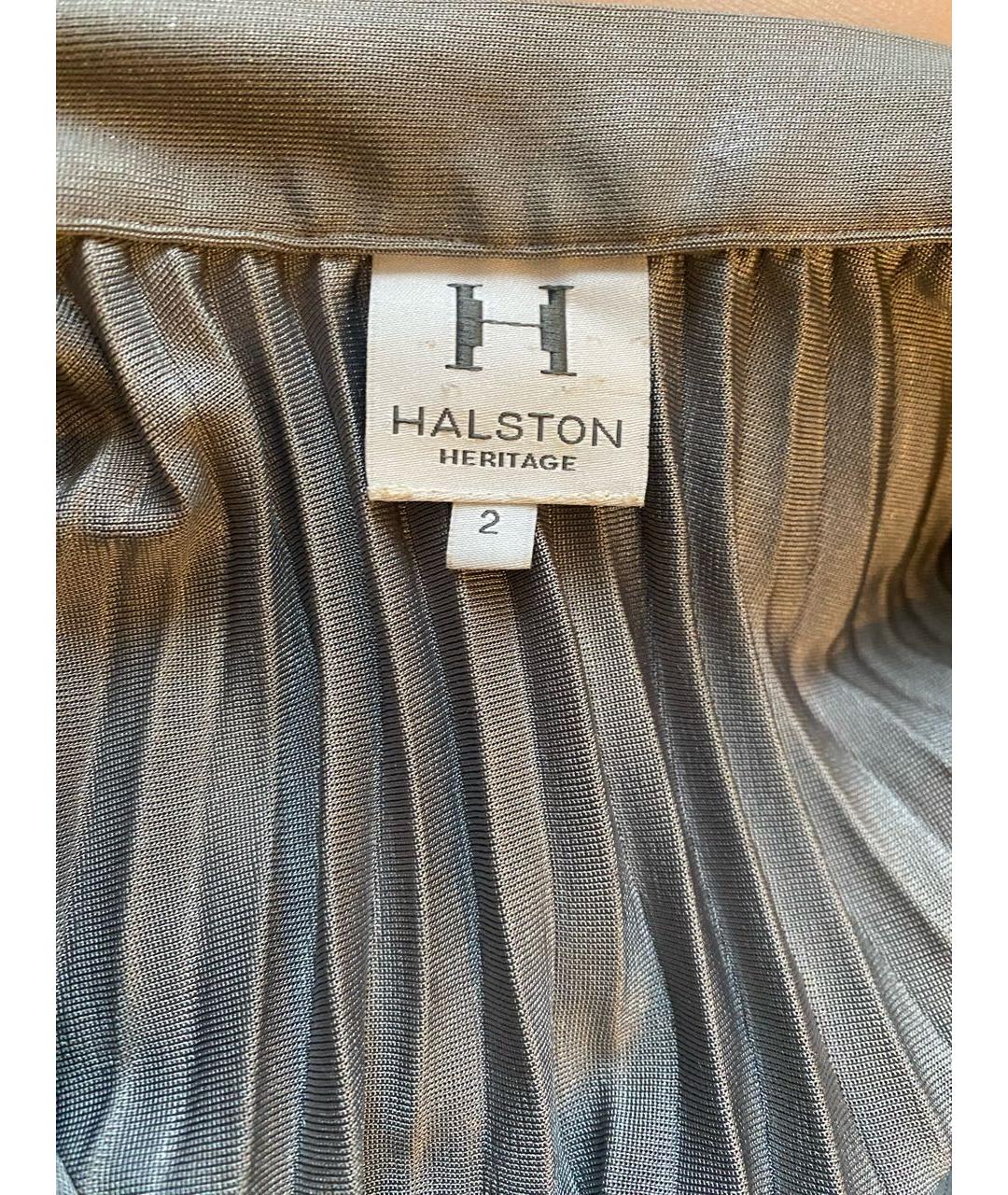 HALSTON HERITAGE Серебряная полиэстеровая юбка мини, фото 4