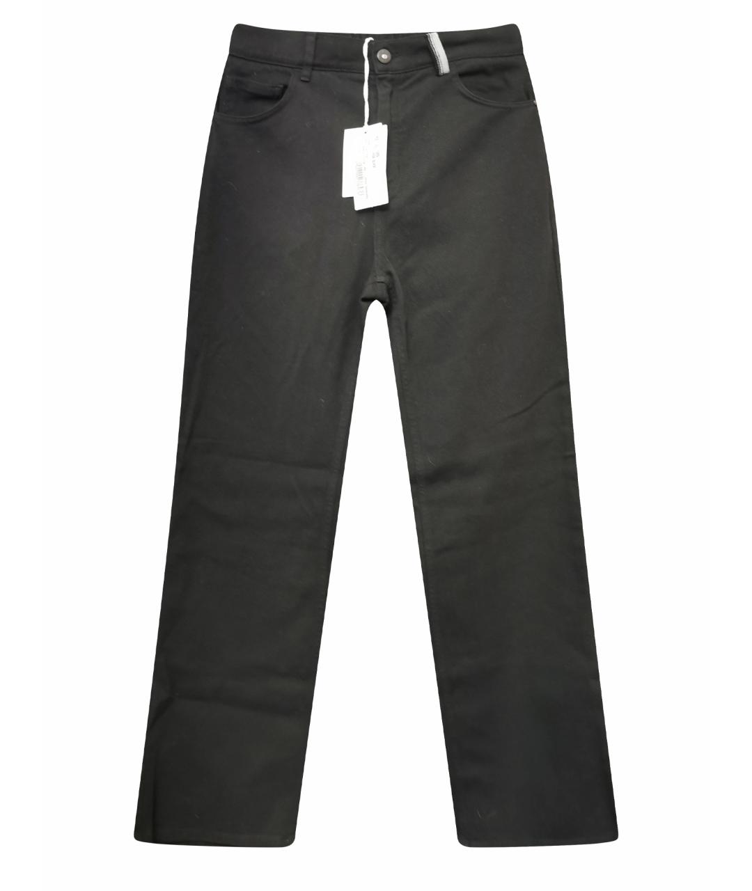 PANICALE Черные хлопко-эластановые прямые джинсы, фото 1