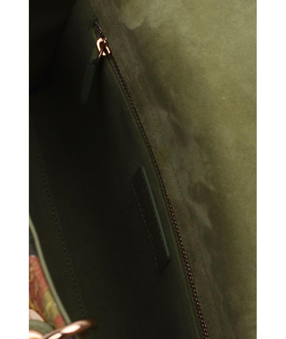 CHRISTIAN DIOR PRE-OWNED Зеленая кожаная сумка тоут, фото 6