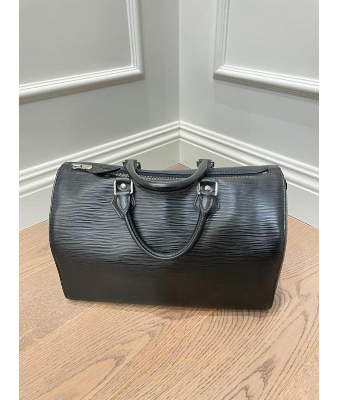 LOUIS VUITTON PRE-OWNED Черная кожаная сумка с короткими ручками, фото 4