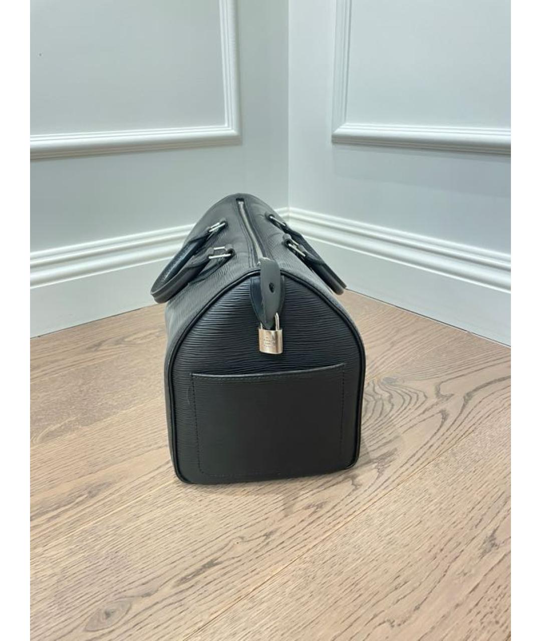 LOUIS VUITTON Черная кожаная сумка с короткими ручками, фото 3