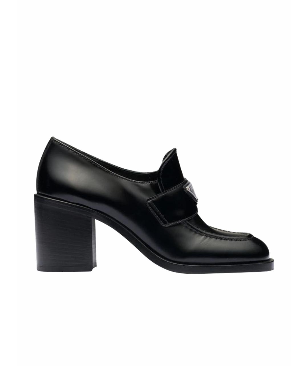 PRADA Черные кожаные лоферы, фото 1