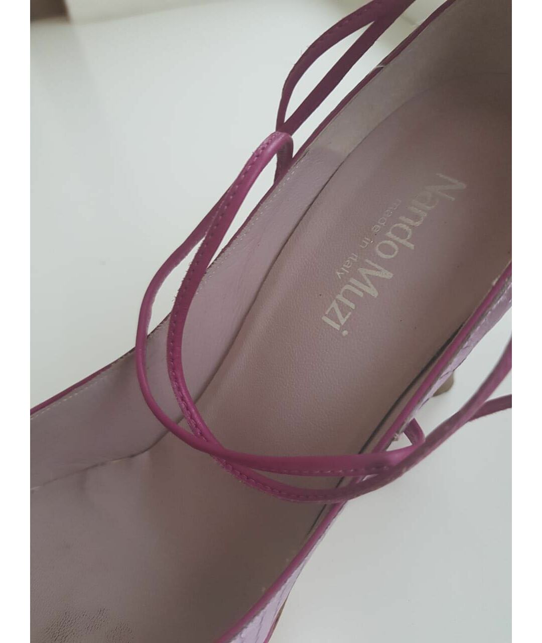 NANDO MUZI Розовые туфли из экзотической кожи, фото 5