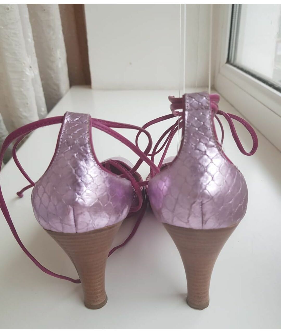 NANDO MUZI Розовые туфли из экзотической кожи, фото 3