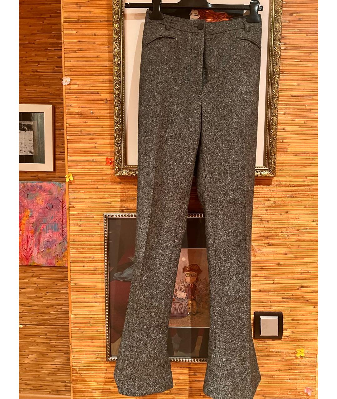ACNE STUDIOS Серые шерстяные прямые брюки, фото 9