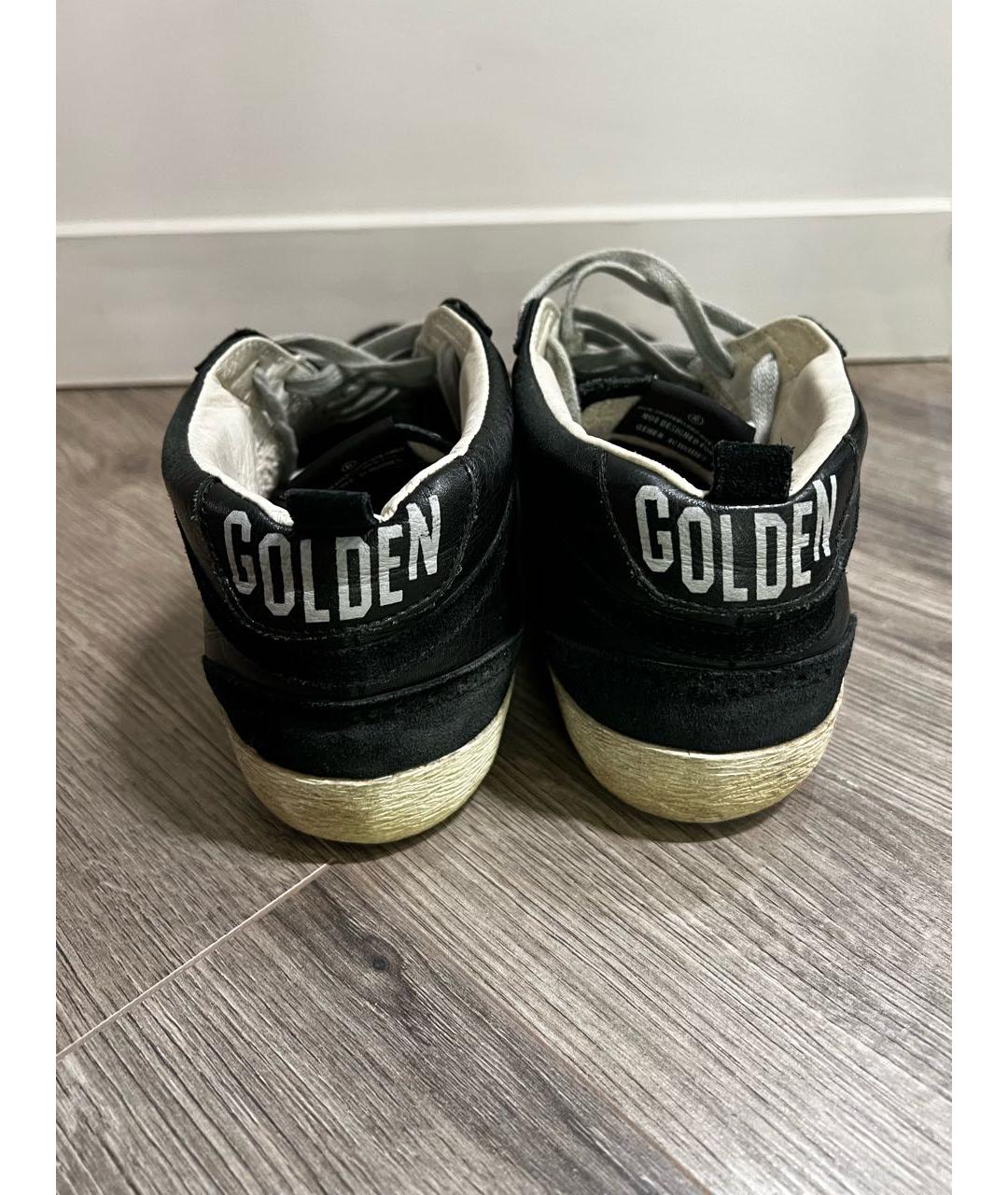 GOLDEN GOOSE DELUXE BRAND Черные кожаные высокие кроссовки / кеды, фото 4