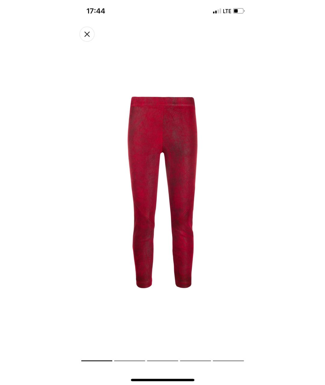 ANN DEMEULEMEESTER Красные кожаные брюки узкие, фото 9