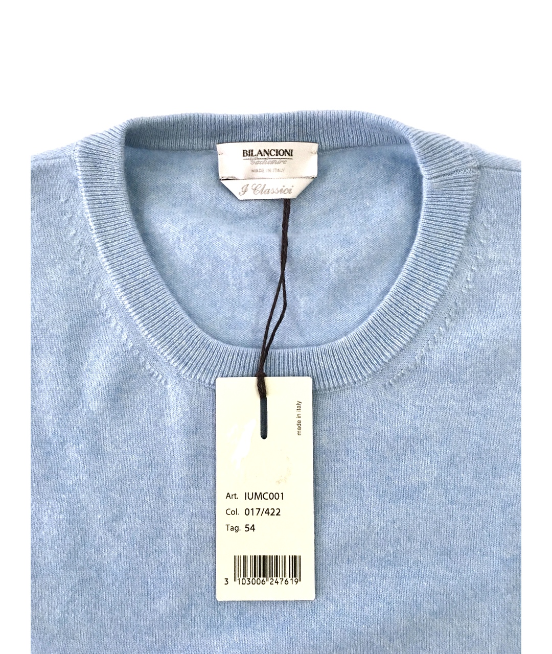 BILANCIONI Голубой кашемировый джемпер / свитер, фото 4