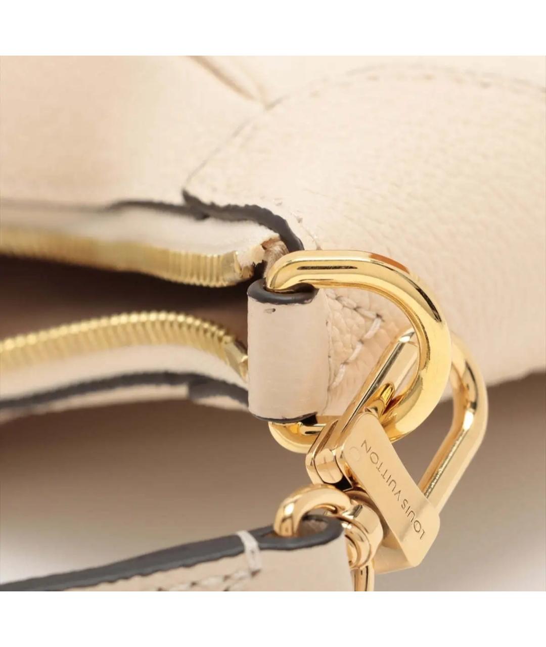 LOUIS VUITTON Бежевая кожаная сумка через плечо, фото 3
