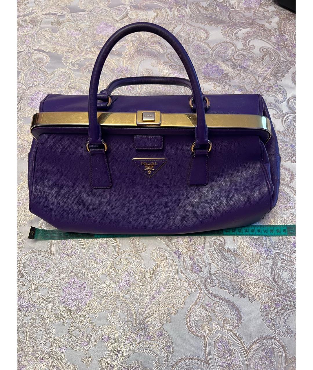 PRADA Фиолетовая кожаная сумка тоут, фото 5