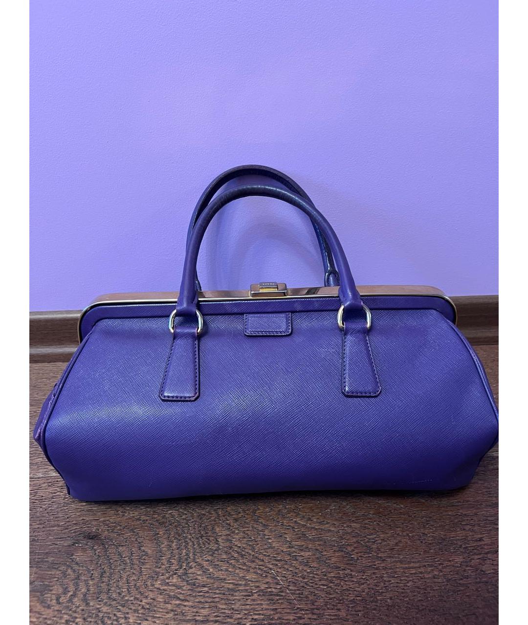 PRADA Фиолетовая кожаная сумка тоут, фото 3