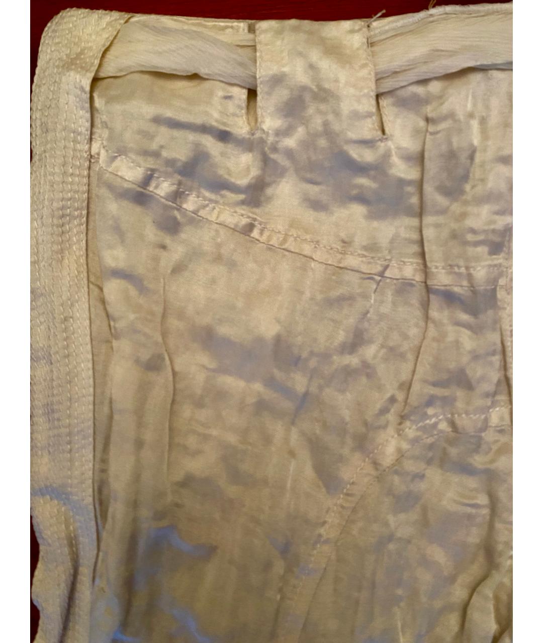 ERMANNO SCERVINO Бежевые атласные брюки узкие, фото 4
