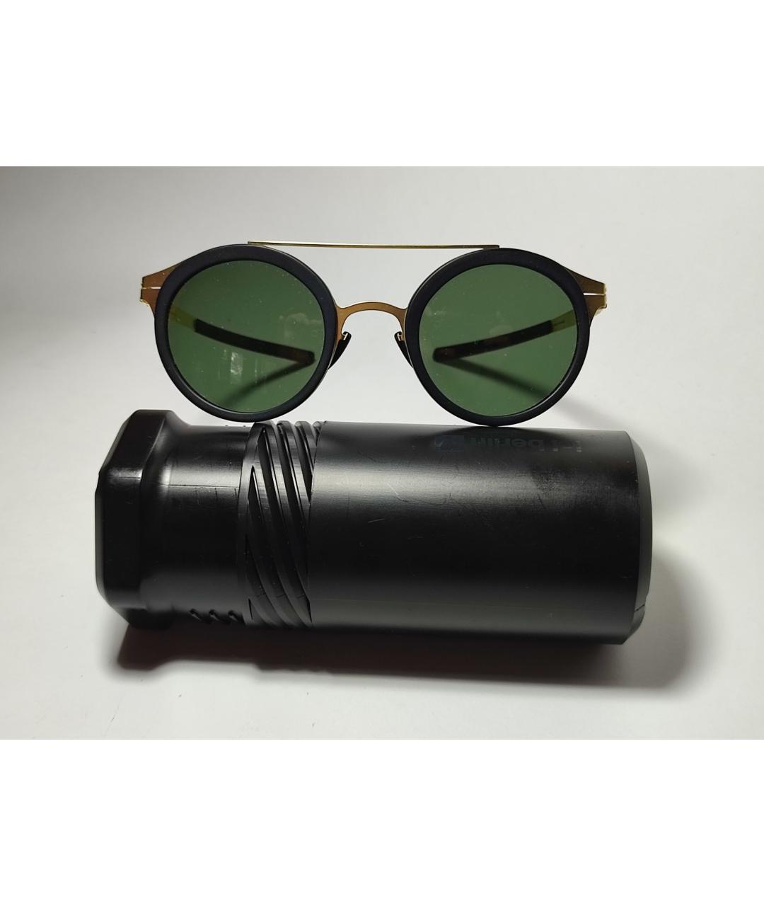 ICBERLIN Золотые металлические солнцезащитные очки, фото 6