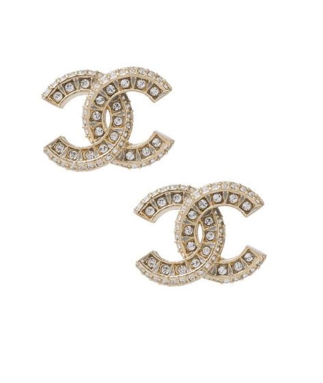 CHANEL Белые латунные серьги, фото 1