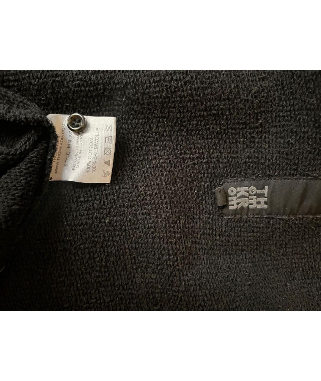 THOM KROM Черный хлопковый джемпер / свитер, фото 3
