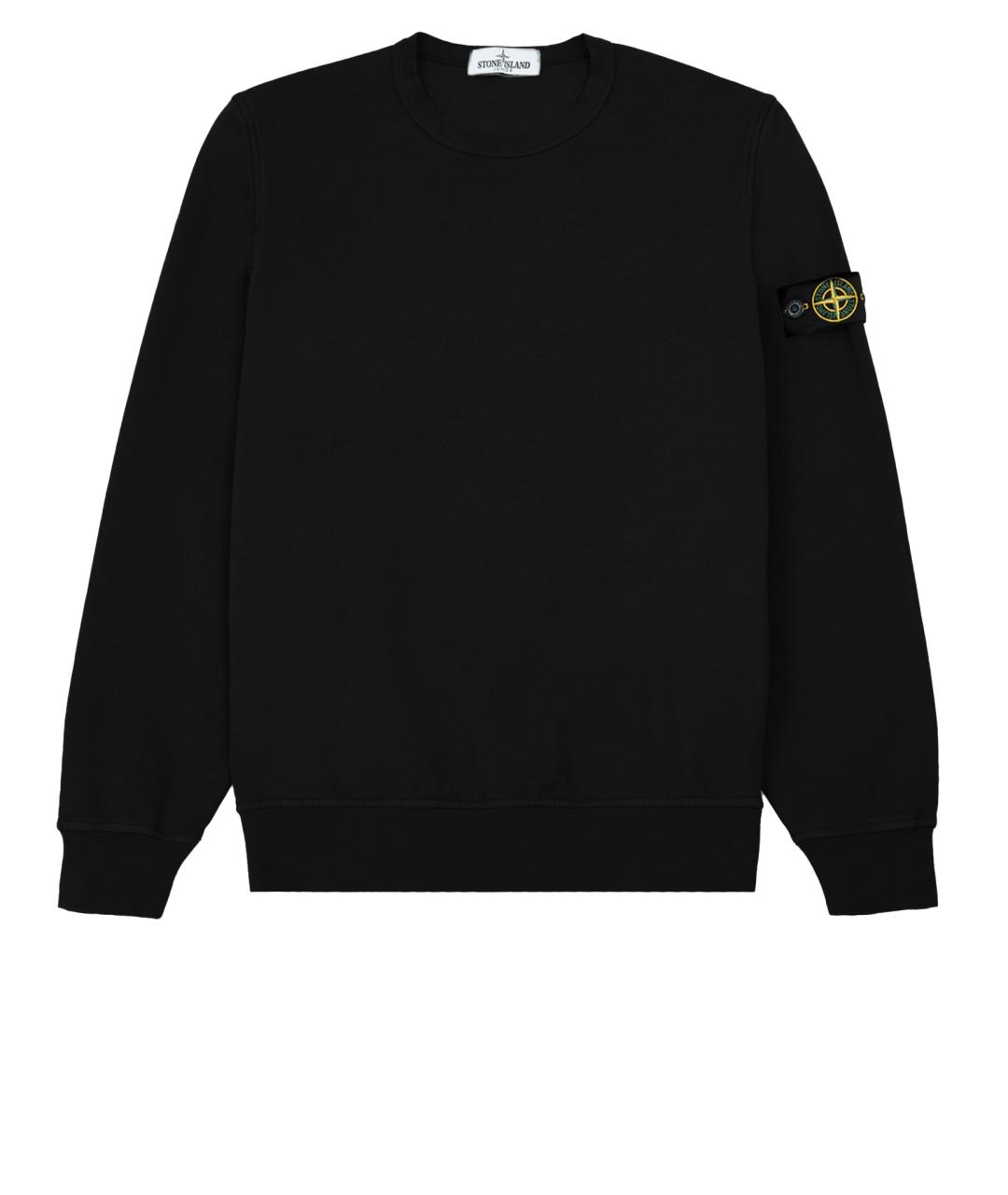 STONE ISLAND Черный хлопковый джемпер / свитер, фото 1