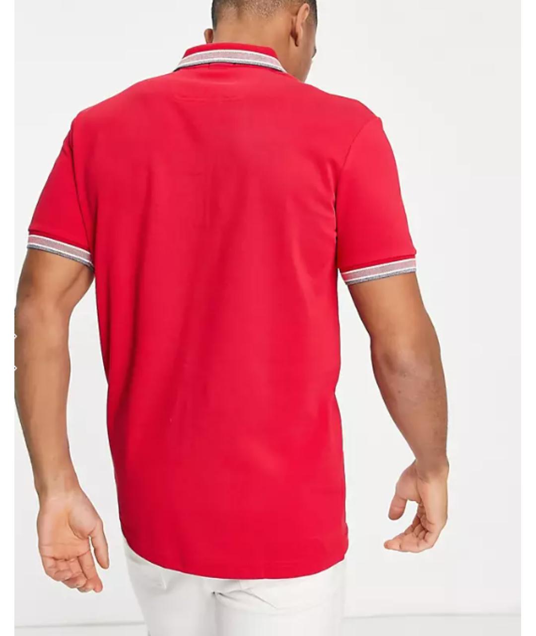 HUGO BOSS Красное хлопковое поло с коротким рукавом, фото 2