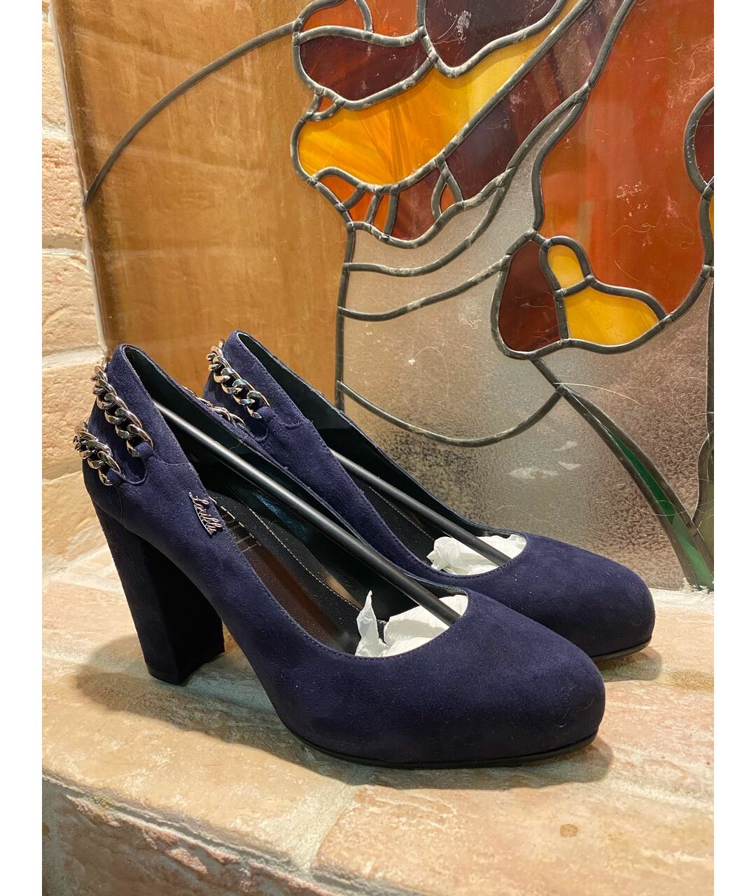 LORIBLU Темно-синие замшевые туфли, фото 5