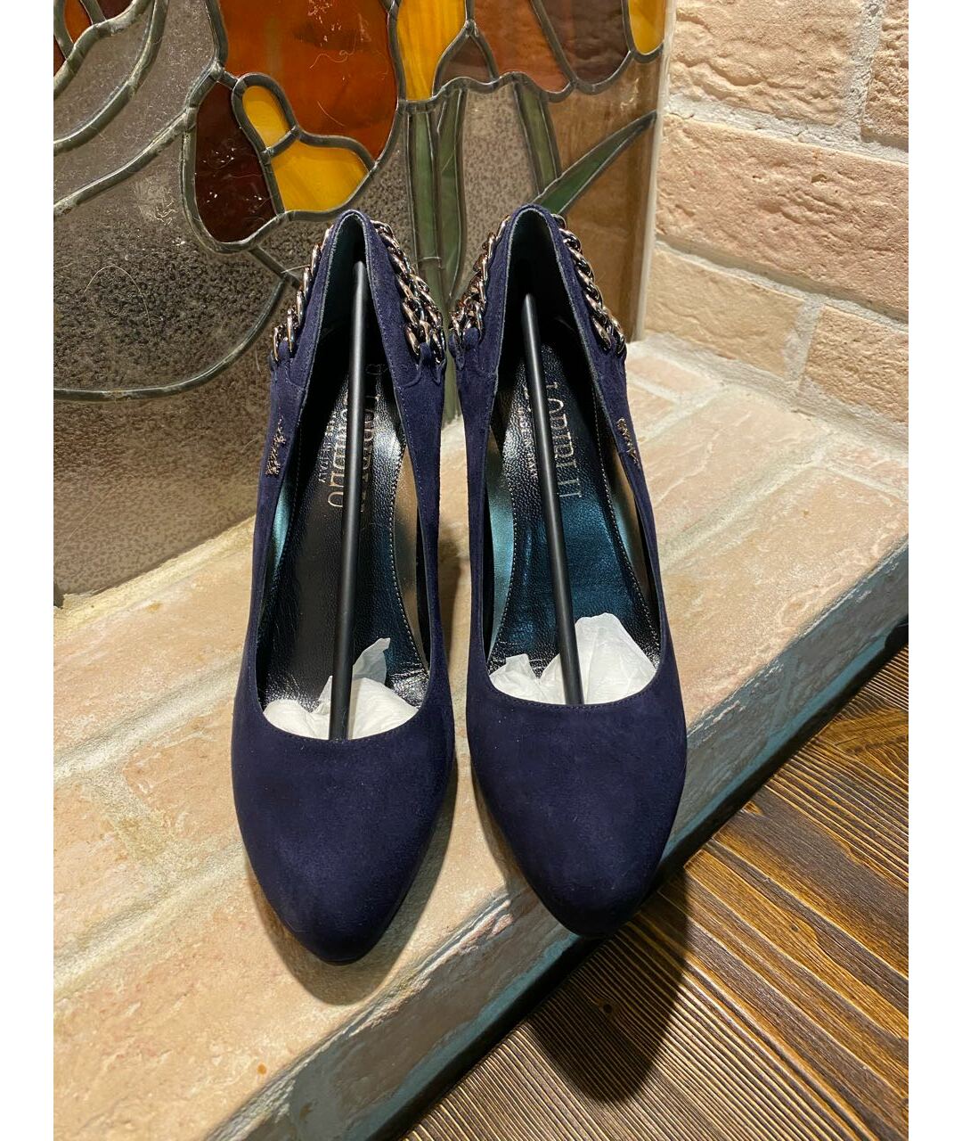 LORIBLU Темно-синие замшевые туфли, фото 2