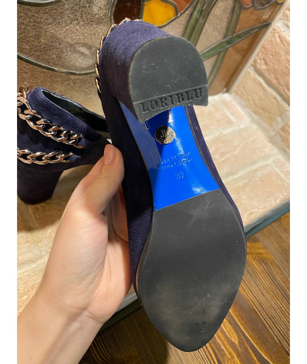 LORIBLU Темно-синие замшевые туфли, фото 6