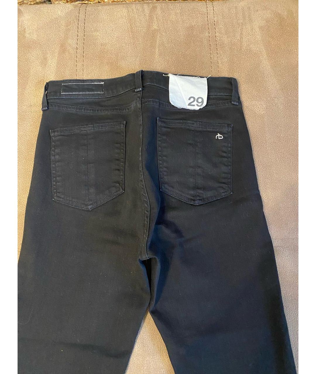 RAG&BONE Черные хлопковые джинсы слим, фото 4