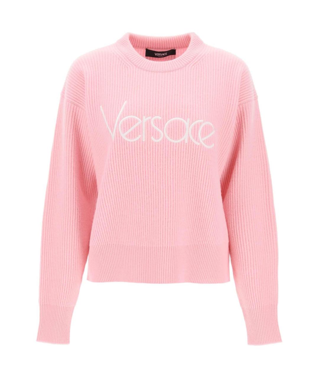 VERSACE Розовый шерстяной джемпер / свитер, фото 2