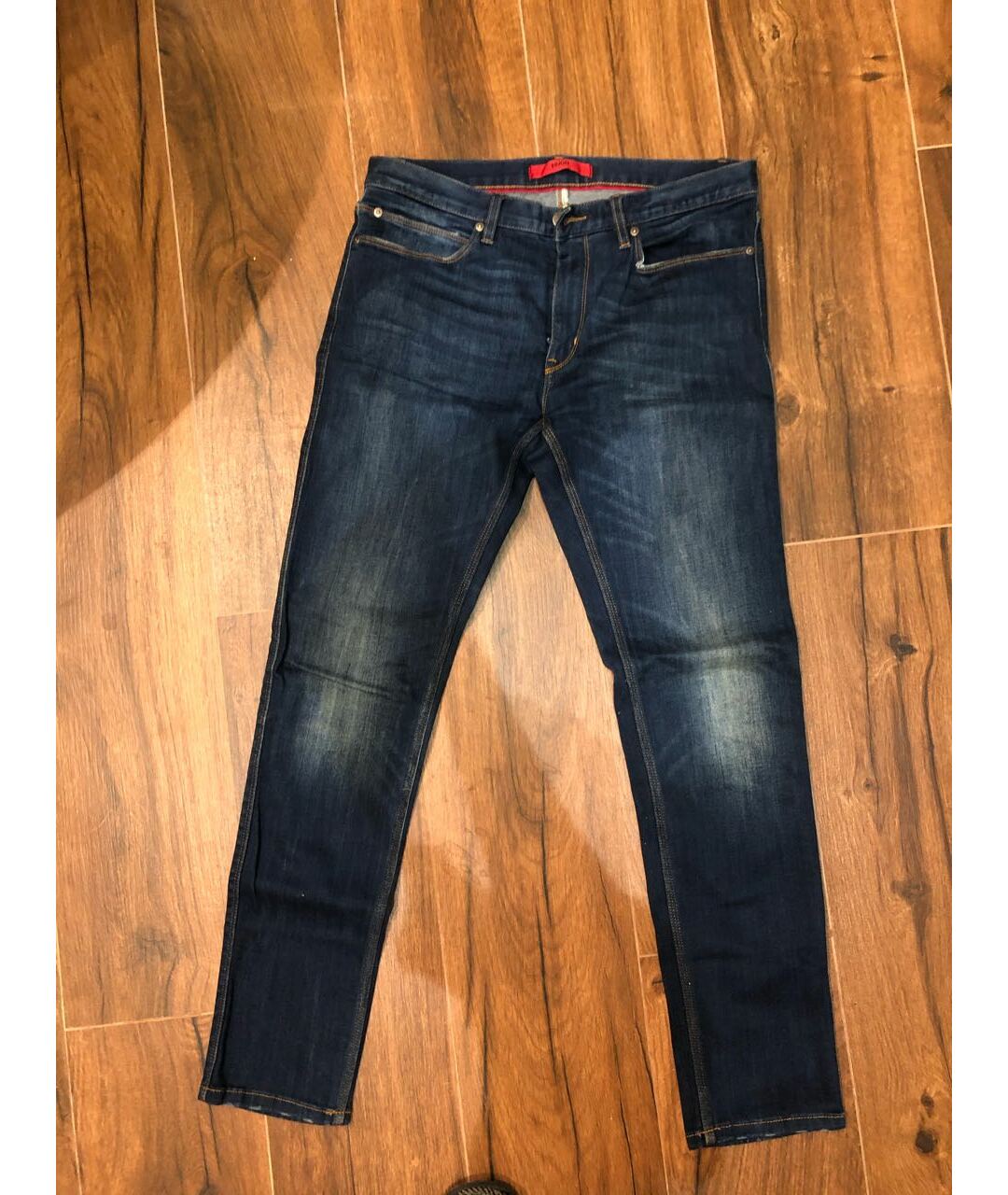 HUGO BOSS Синие хлопко-эластановые джинсы скинни, фото 5