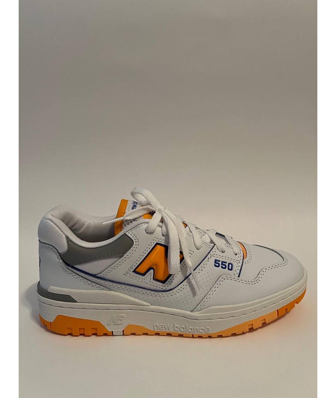 NEW BALANCE Белые кожаные низкие кроссовки / кеды, фото 5