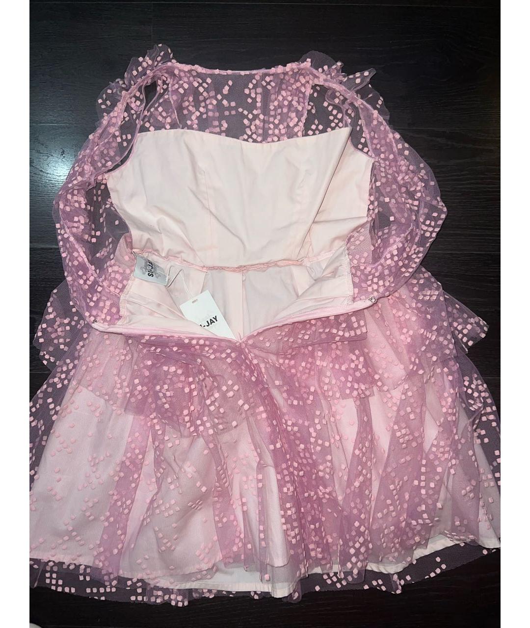 SI-JAY Розовое полиамидовое коктейльное платье, фото 7