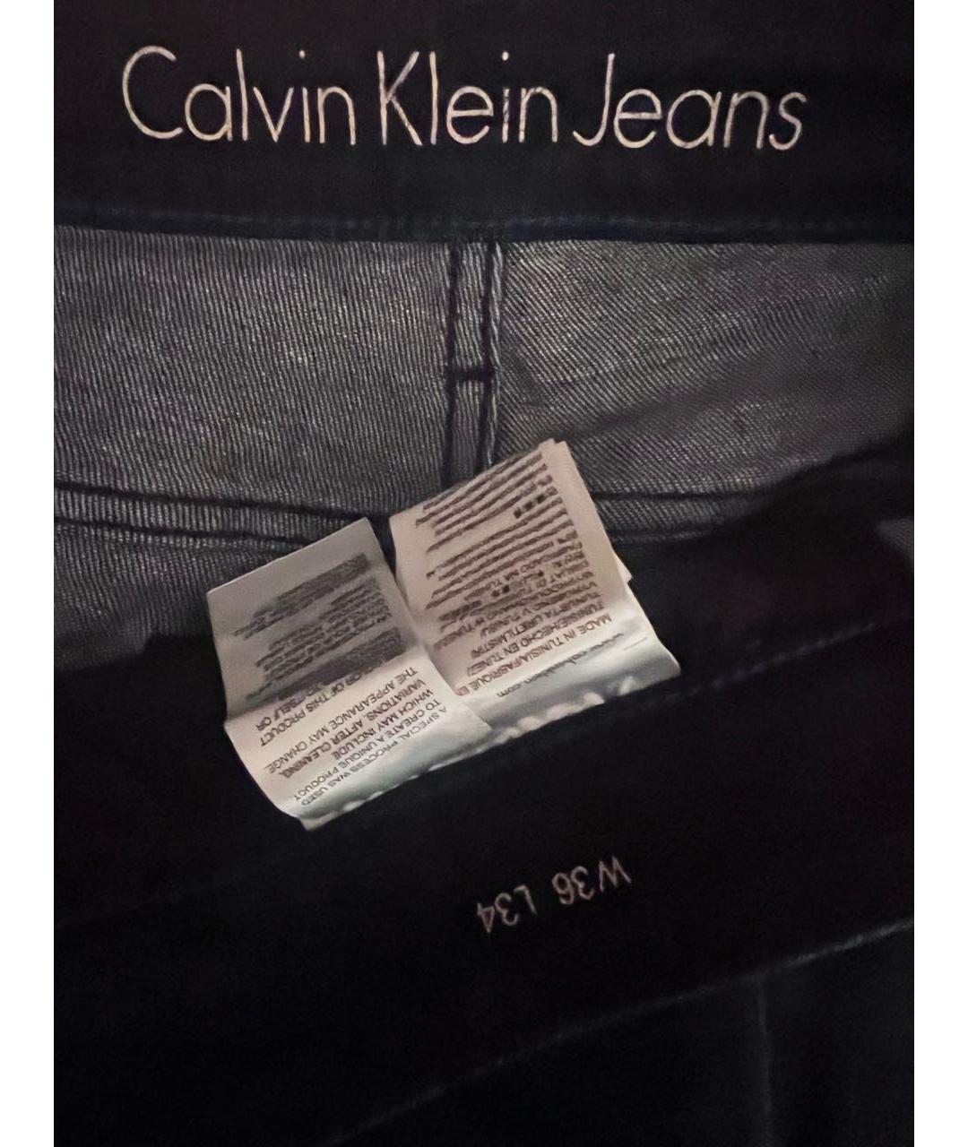 CALVIN KLEIN JEANS Темно-синие хлопковые прямые джинсы, фото 3