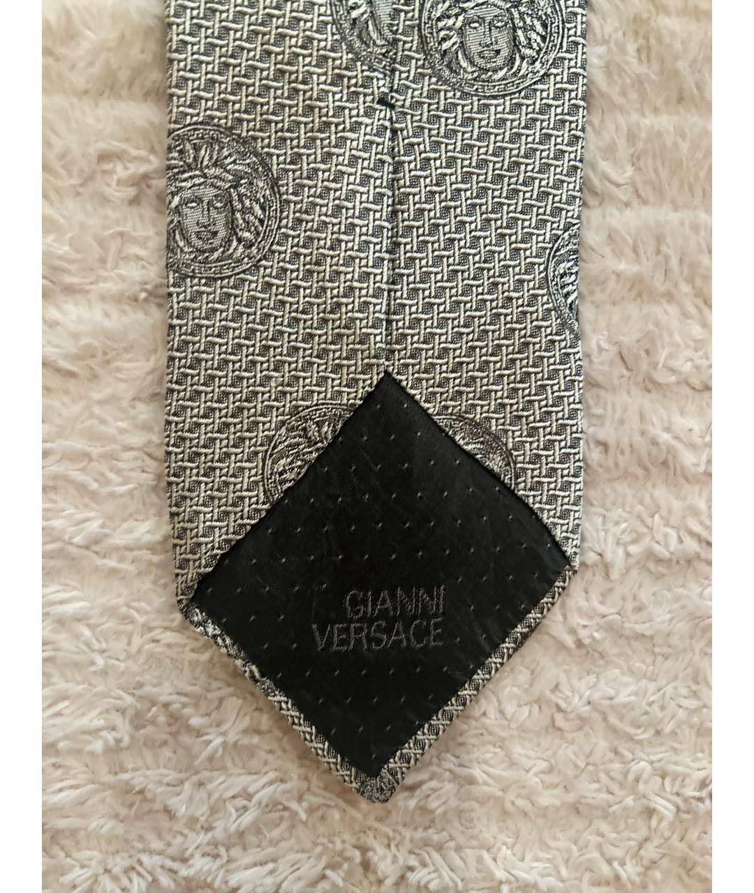 VERSACE Серебрянный шелковый галстук, фото 4