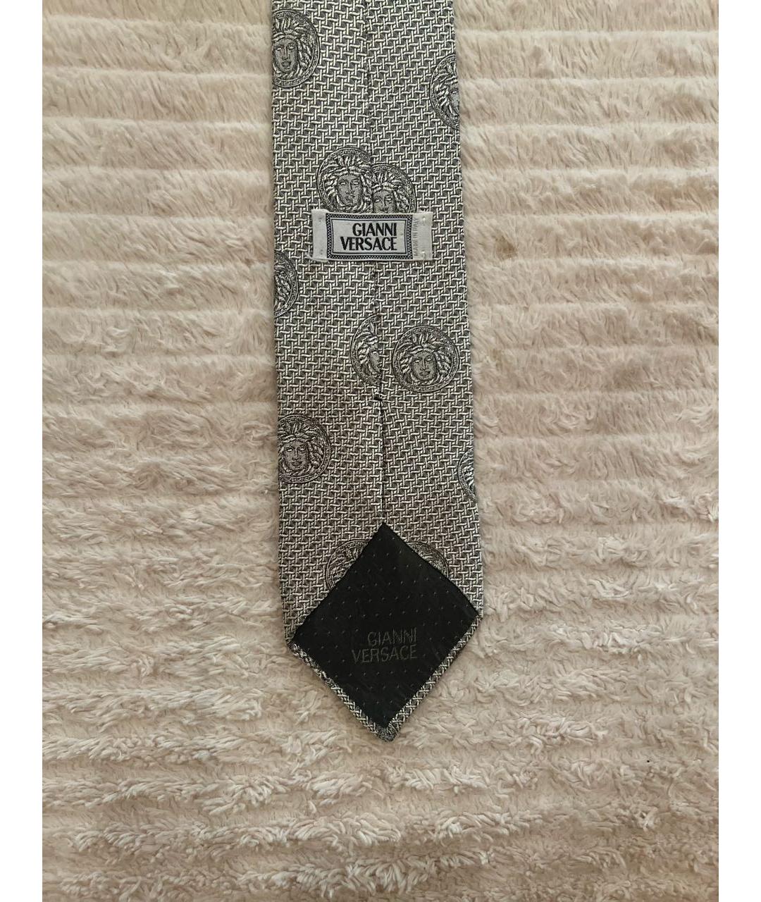 VERSACE Серебрянный шелковый галстук, фото 3