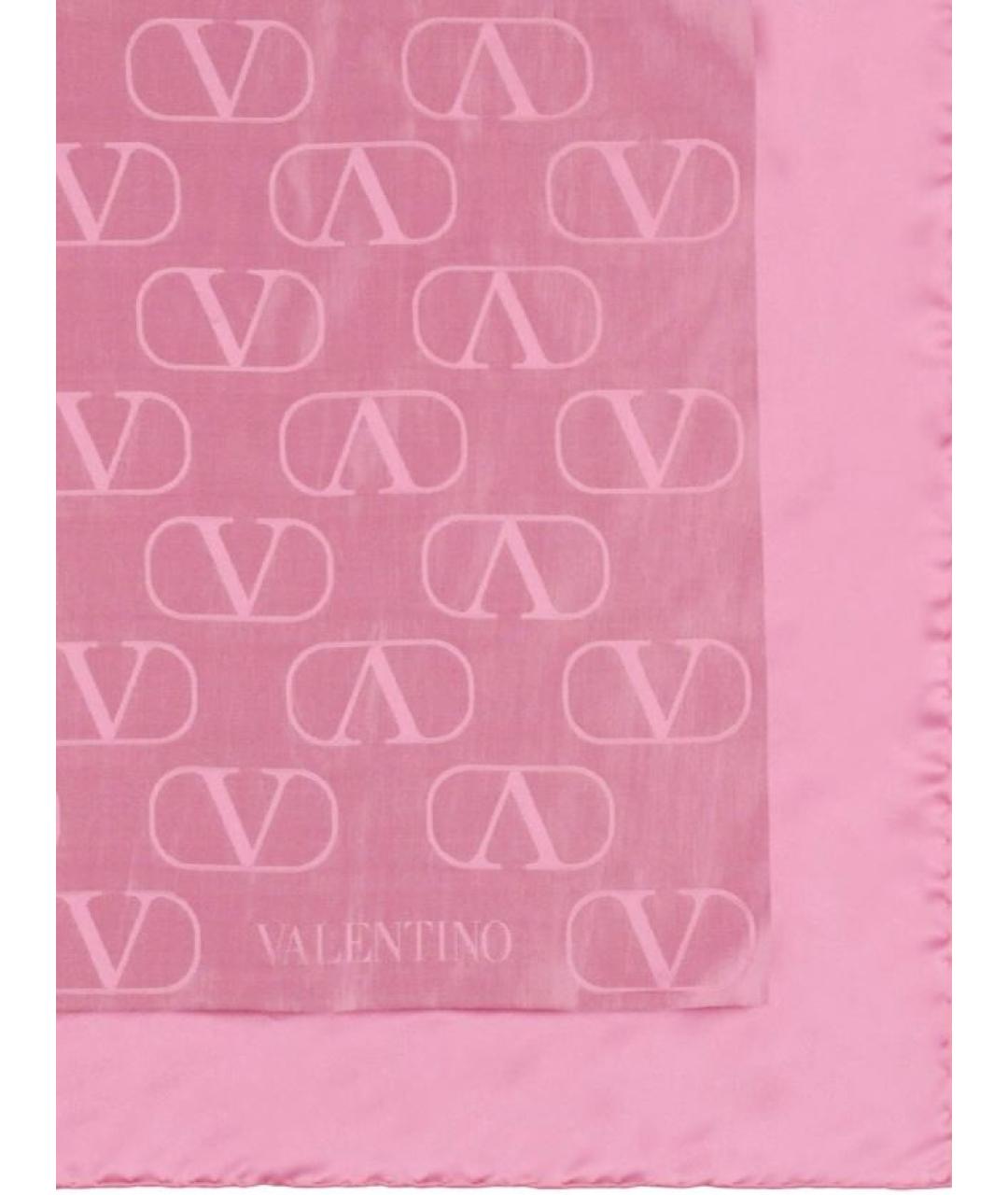 VALENTINO Розовый хлопковый платок, фото 3