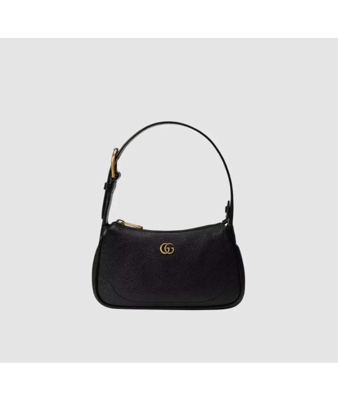 GUCCI Черная кожаная сумка через плечо, фото 5