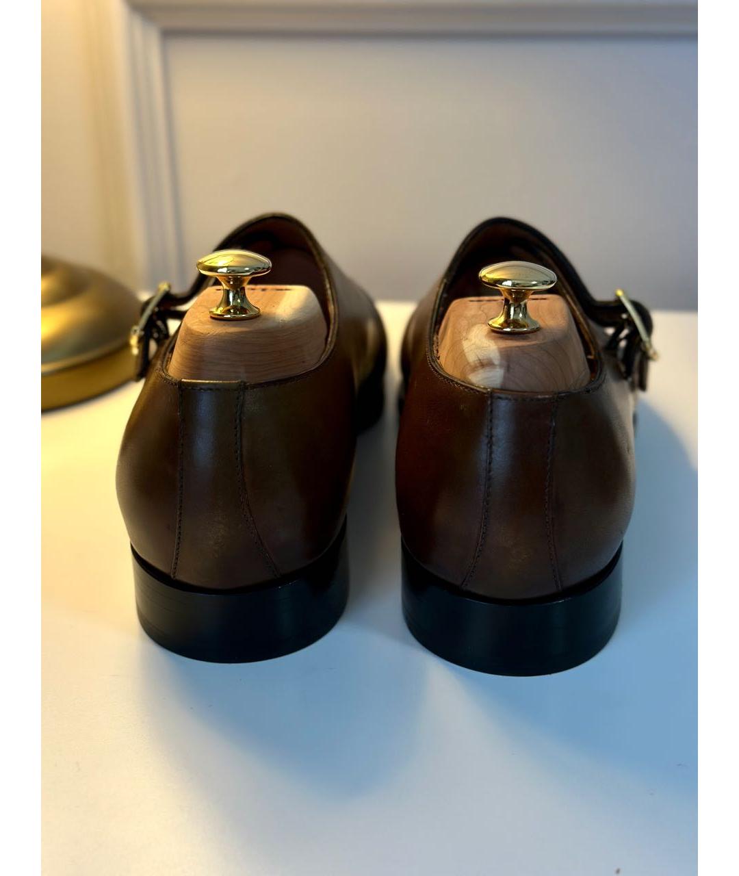 KITON Коричневые кожаные туфли, фото 6