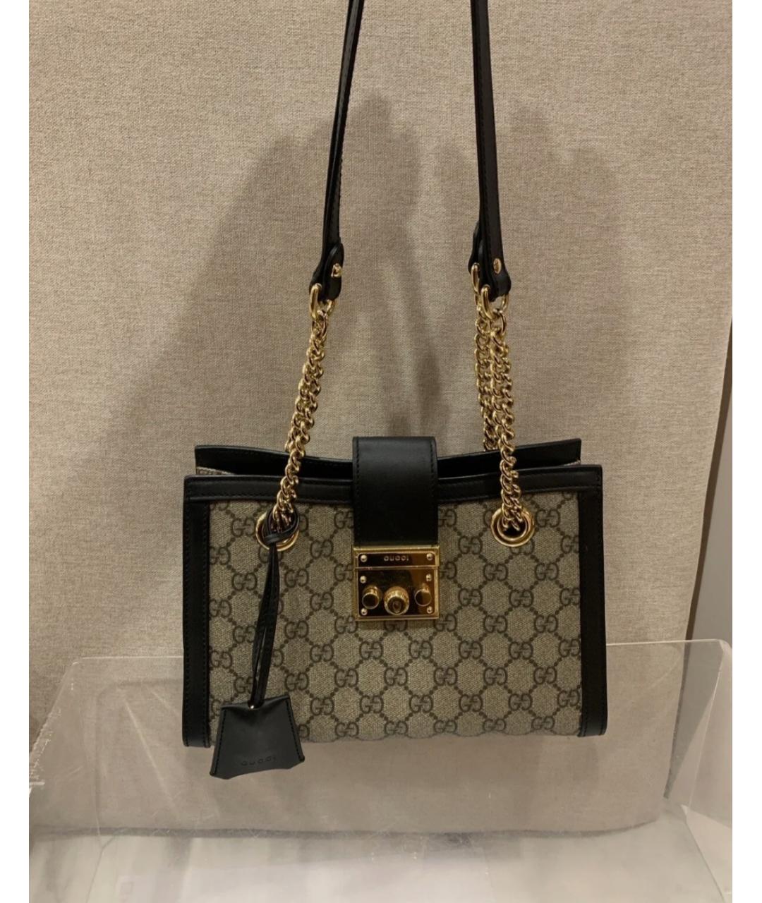 GUCCI Бежевая кожаная сумка через плечо, фото 5